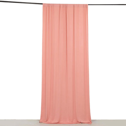 Dusty Rose 4-Way Stretch Spandex Backdrop Drape Curtain, Wrinkle Free Event Divider Panel with Rod Pockets - 5ftx10ft