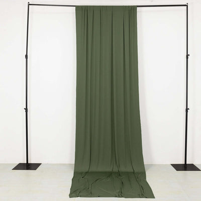 Dusty Sage Green 4-Way Stretch Spandex Backdrop Drape Curtain, Wrinkle Free Event Divider Panel with Rod Pockets - 5ftx14ft