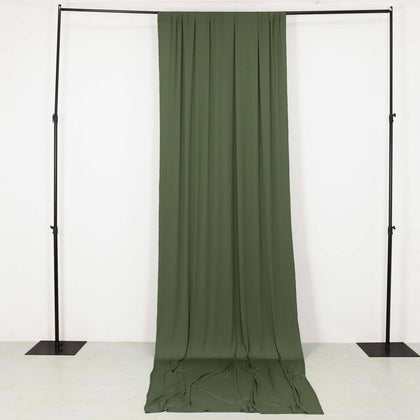 Dusty Sage Green 4-Way Stretch Spandex Backdrop Drape Curtain, Wrinkle Free Event Divider Panel with Rod Pockets - 5ftx14ft