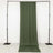 Olive green fabric draped on a black backdrop stand
