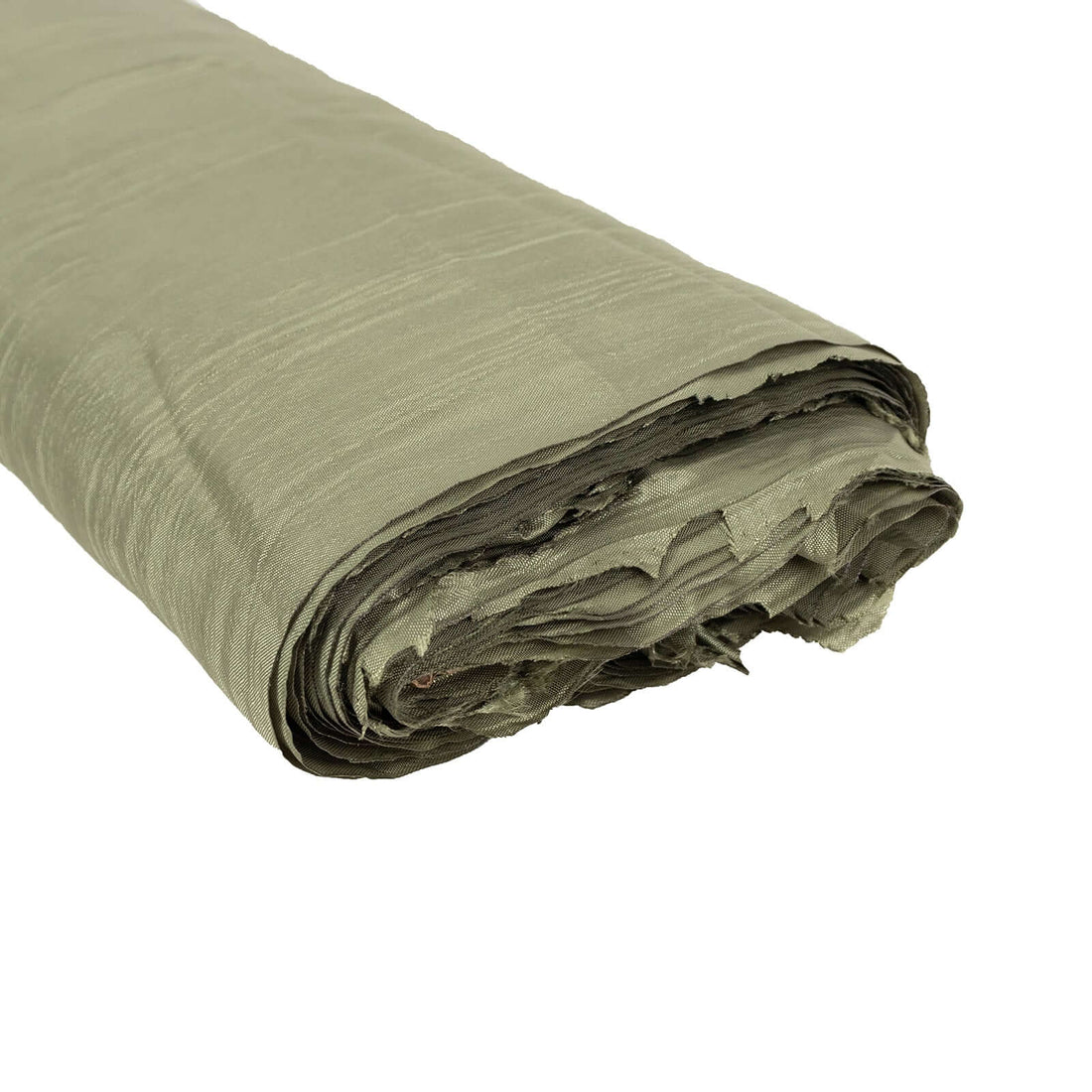 Rolled olive green fabric with a soft texture