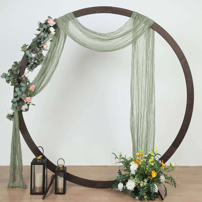 Dusty Sage Green Gauze Cheesecloth Draping Fabric Wedding Arch Decorations, Window Scarf Valance Drapes, Boho Arbor Long Curtain Panel 20ft