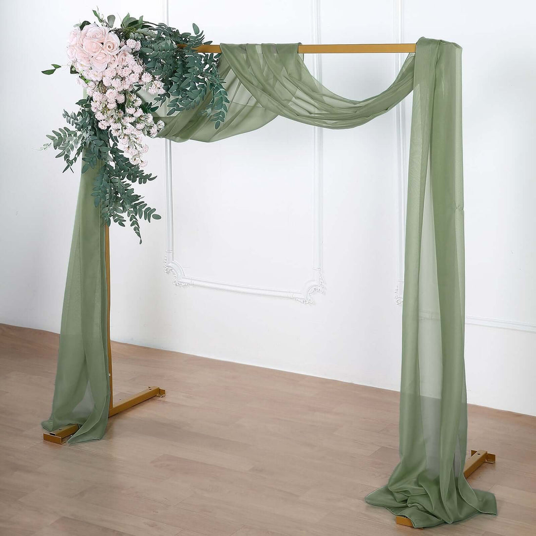 Dusty Sage Green Sheer Organza Drapery | eFavormart