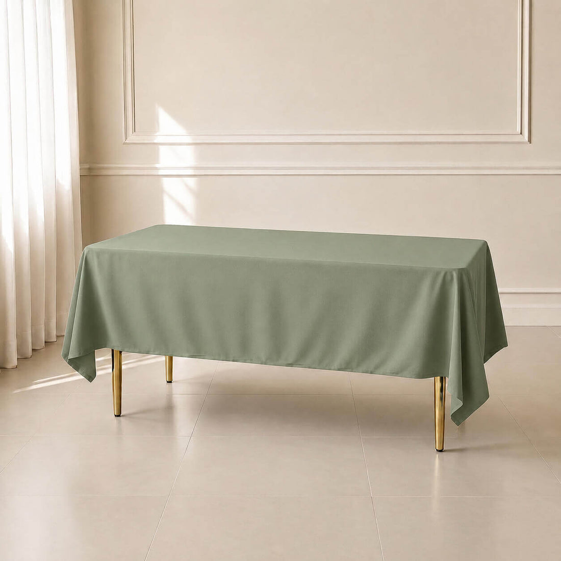 dusty sage green rectangle tablecloth
