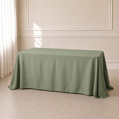 Premium Polyester Rectangle Tablecloth 90"x132" Dusty Sage Green - Seamless 220GSM Wrinkle-Resistant & Durable Fabric