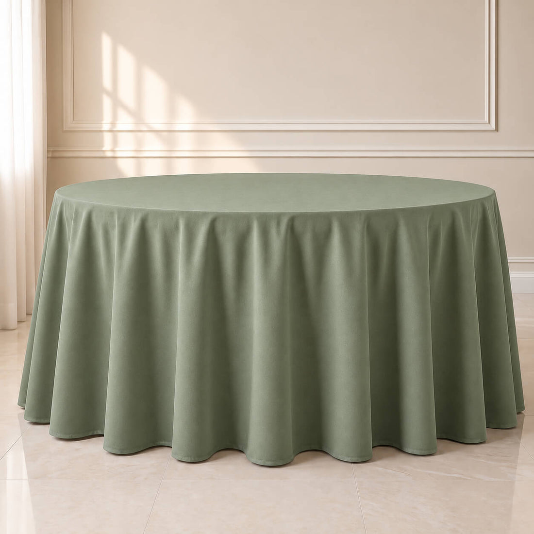 dusty sage green round tablecloth