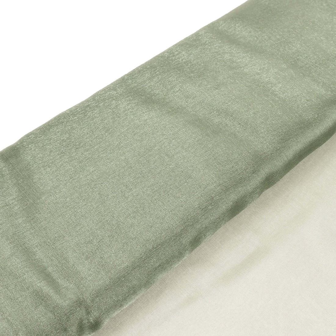 Green textured fabric roll on a white background.