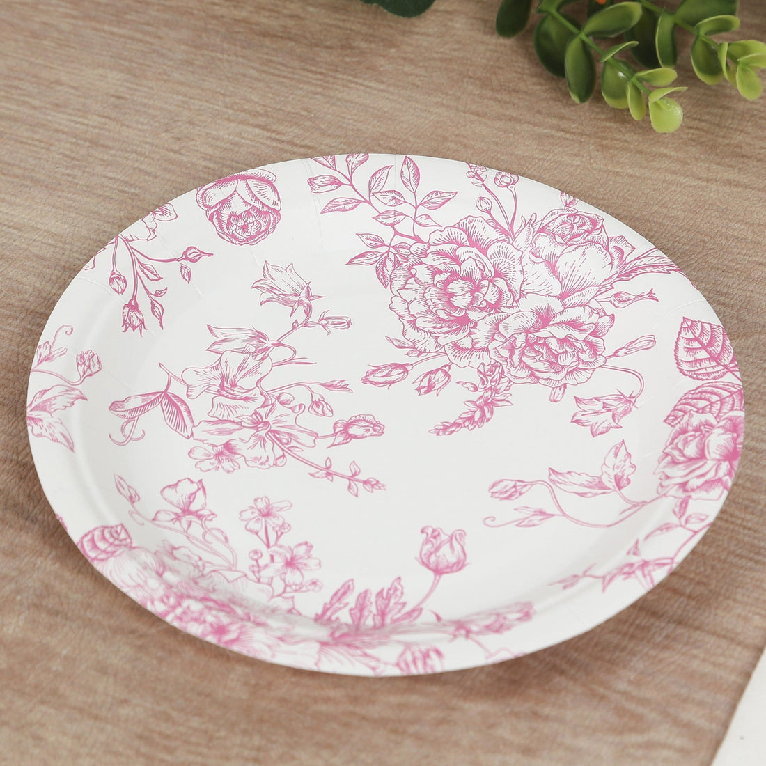 French Toile Paper Round Dessert Plates 7