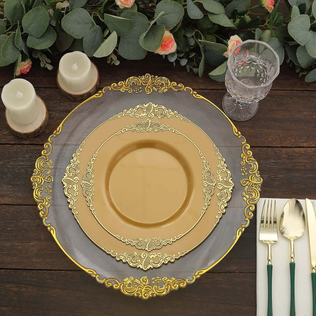Leaf Embossed Rim Plastic 10