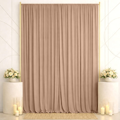 Spandex Backdrop Curtain Nude 10ft x 14ft, 4-Way Stretch Wrinkle-Free Photo Booth Backdrop with Rod Pockets for Wedding & Events