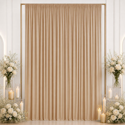 Spandex Backdrop Curtain Nude 10ft x 12ft, 4-Way Stretch Wrinkle-Free Photo Booth Backdrop with Rod Pockets for Wedding & Events