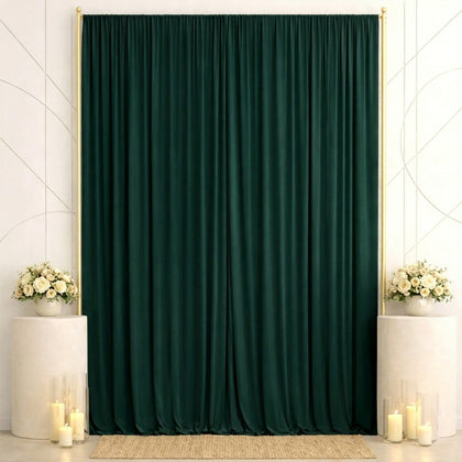 Spandex Backdrop Curtain Hunter Emerald Green 10ft x 14ft, 4-Way Stretch Wrinkle-Free Photo Booth Backdrop with Rod Pockets for Wedding & Events