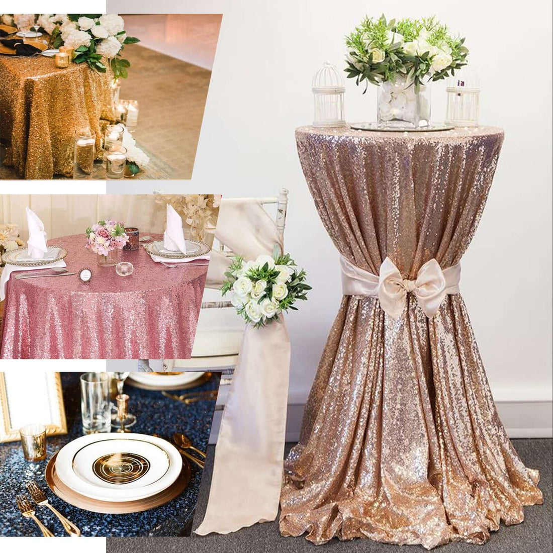 Sequin Round Tablecloth 108