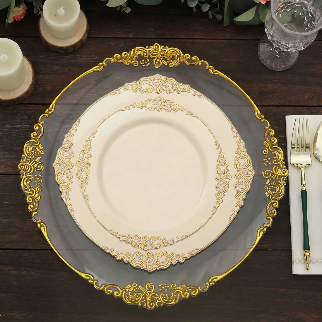 Leaf Embossed Rim Plastic 10