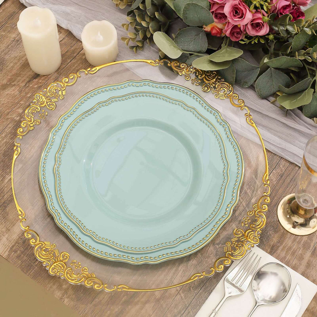 Plastic Scalloped Dinner Plates 9
