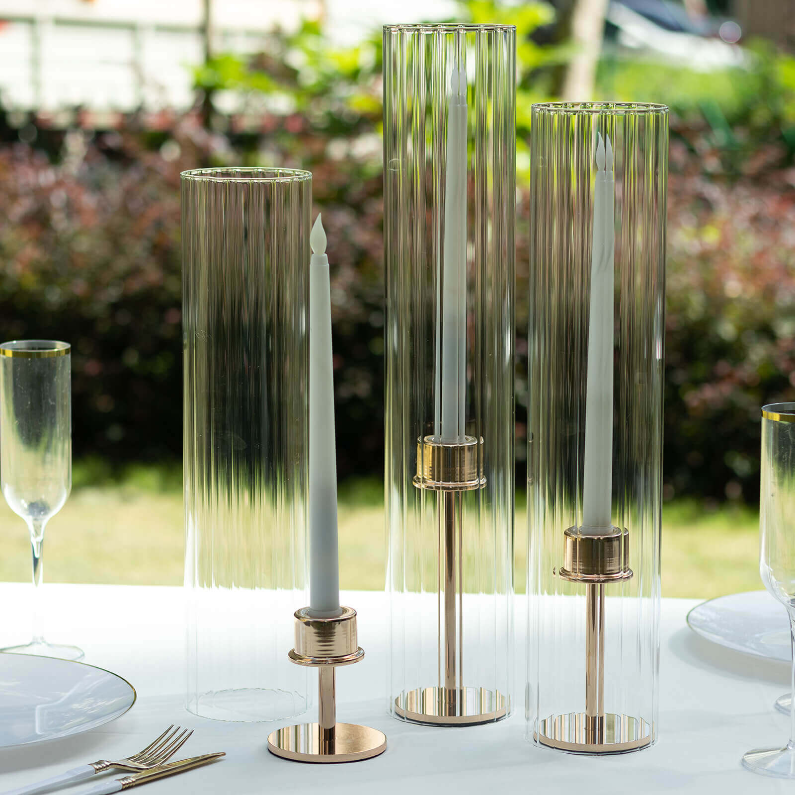 Efavormart Ribbed Glass Candelabra Shades