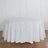 White round tablecloth with textured fabric design against a plain background