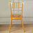 Gold Chiavari chair with white ribbons and pearl garland decor.