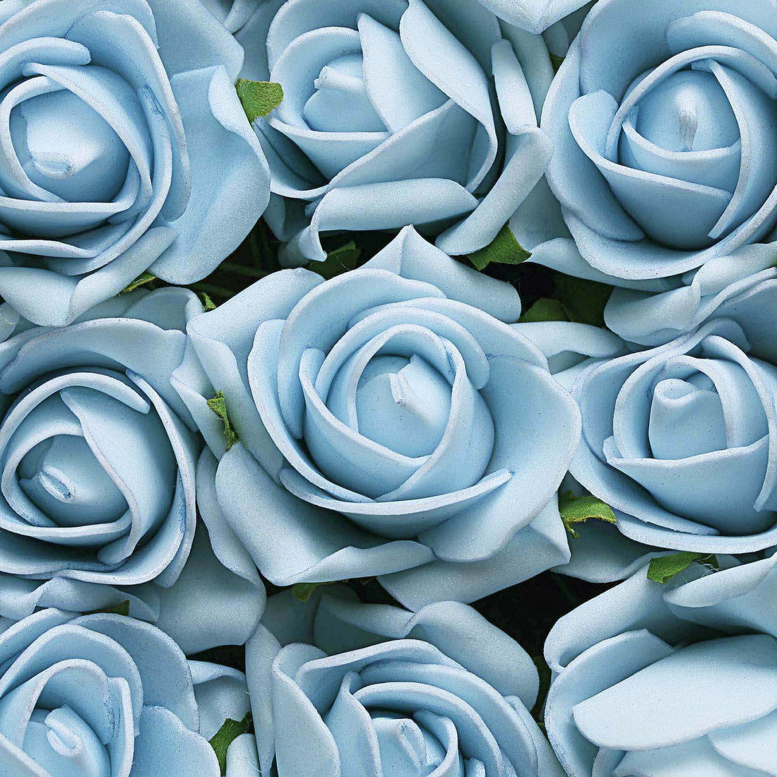 24 Dusty Blue Roses Artificial Foam Flowers | eFavormart