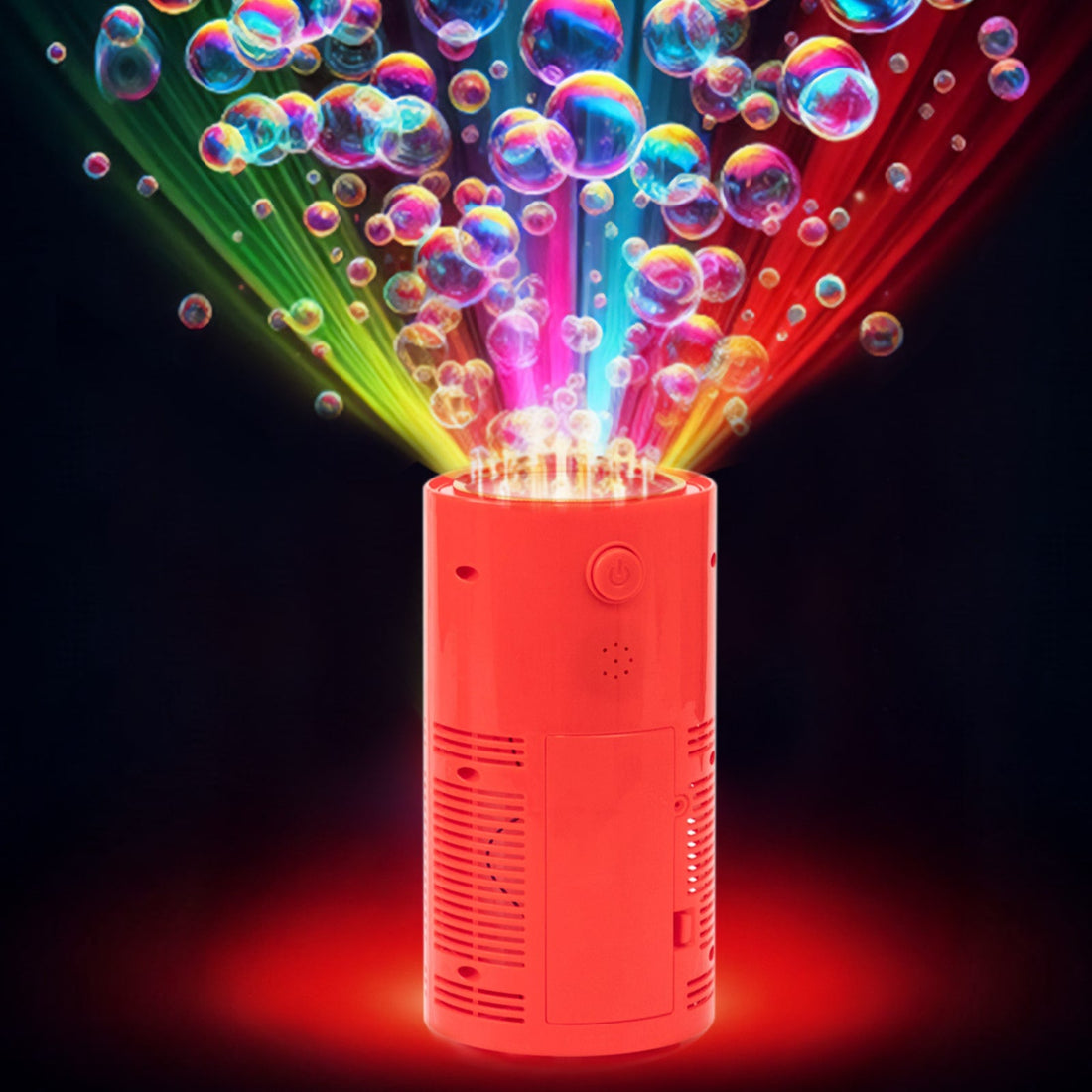 Colorful bubble projector with vibrant light effects.