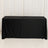 Black tablecloth draped over a rectangular table.