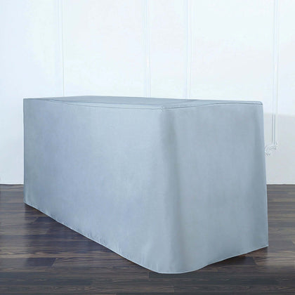 Fitted Polyester Rectangle Tablecloth 72"x30" Dusty Blue - Perfect for Standard Tables
