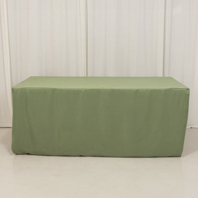 Fitted Polyester Rectangle Tablecloth 72"x30" Dusty Sage Green - Perfect for Standard Tables