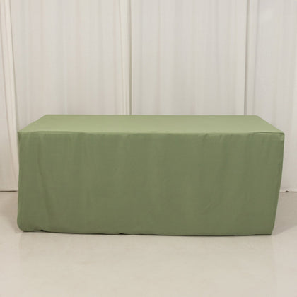 Fitted Polyester Rectangle Tablecloth 72"x30" Dusty Sage Green - Perfect for Standard Tables