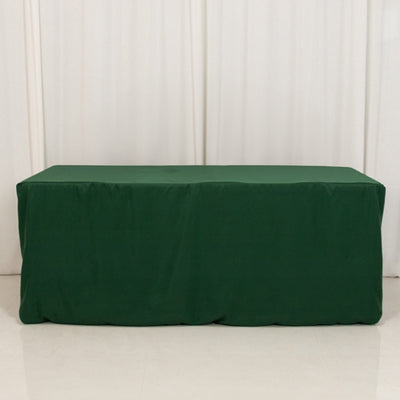 Fitted Polyester Rectangle Tablecloth 72"x30" Hunter Emerald Green - Perfect for Standard Tables