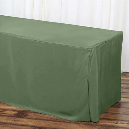 Fitted Polyester Rectangle Tablecloth 72"x30" Olive Green - Perfect for Standard Tables