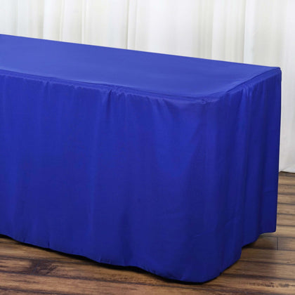 Fitted Polyester Rectangle Tablecloth 72"x30" Royal Blue - Perfect for Standard Tables