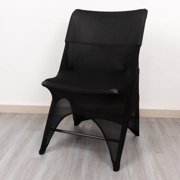 Black Premium Spandex Folding Chair Cover: Elevate Your Event Décor