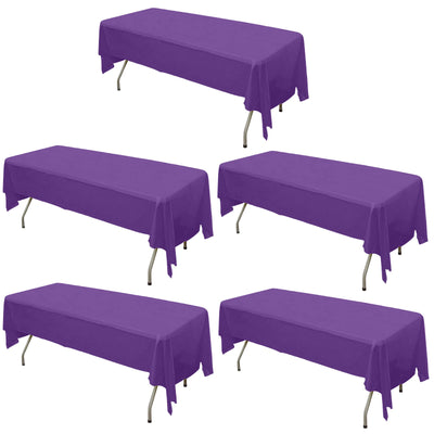 Set of five purple table covers for events and parties