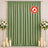 Flame-retardant sage green curtain with floral candle backdrop