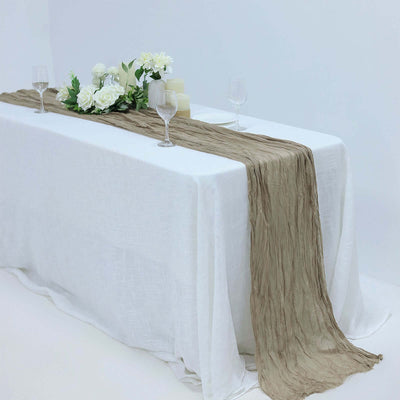 Gauze Cheesecloth Table Runner 10ft Natural - Rustic Boho Table Linen