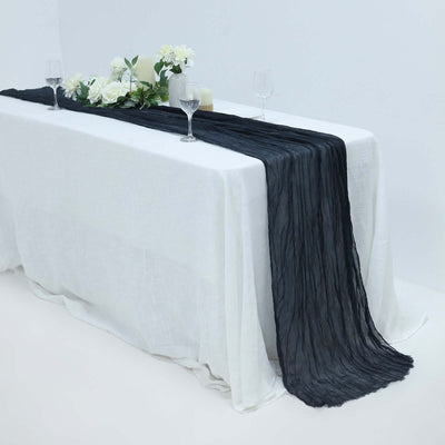 Gauze Cheesecloth Table Runner 10ft Navy Blue - Rustic Boho Table Linen