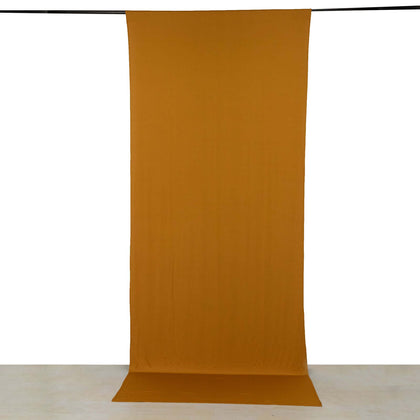 Gold 4-Way Stretch Spandex Backdrop Drape Curtain, Wrinkle Free Event Divider Panel with Rod Pockets - 5ftx12ft