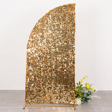 6ft Gold Double Sided Big Payette Sequin Chiara Backdrop Stand Cover For Half Moon Wedding Arch