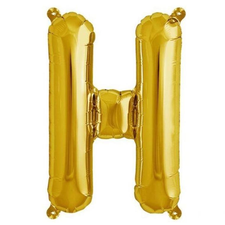 Gold foil letter H balloon