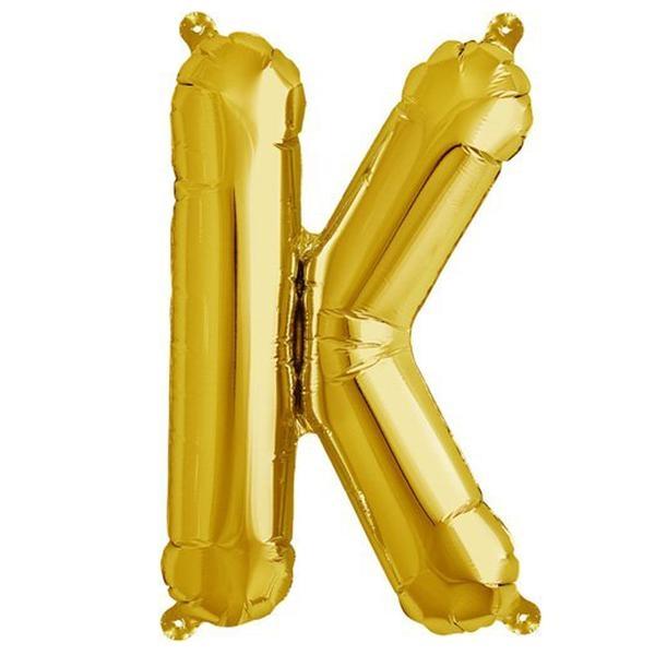 Gold foil letter K balloon
