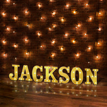 6 Gold 3D Marquee Letters - Warm White 4 LED Light Up Letters - J