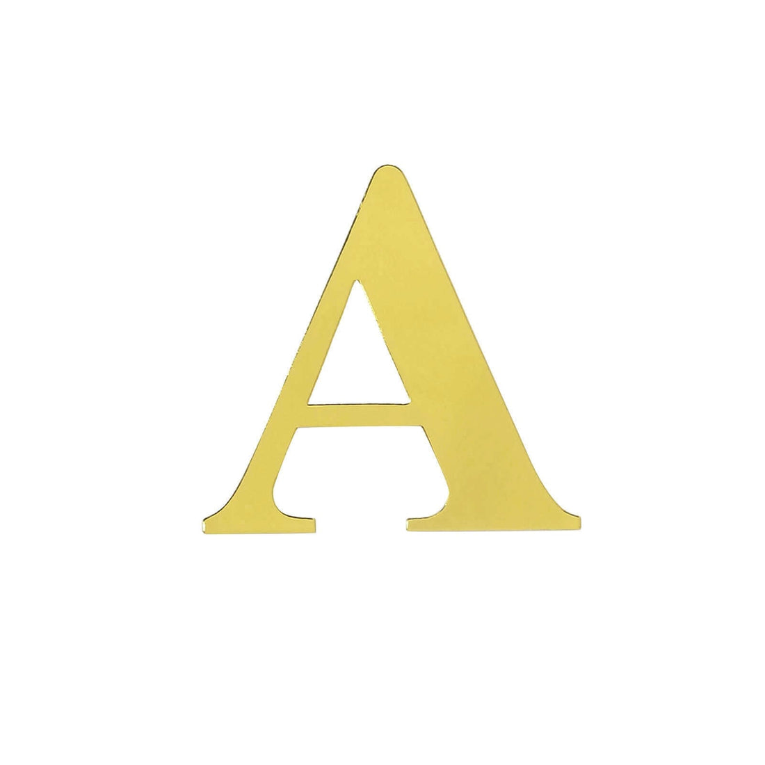 Gold letter A cutout on a plain white background.