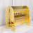 Gold champagne tower with glasses and roses, perfect for events and celebrations.