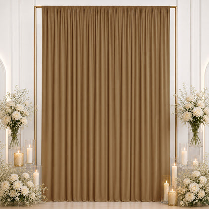 Spandex Backdrop Curtain Taupe 10ft x 12ft, 4-Way Stretch Wrinkle-Free Photo Booth Backdrop with Rod Pockets for Wedding & Events