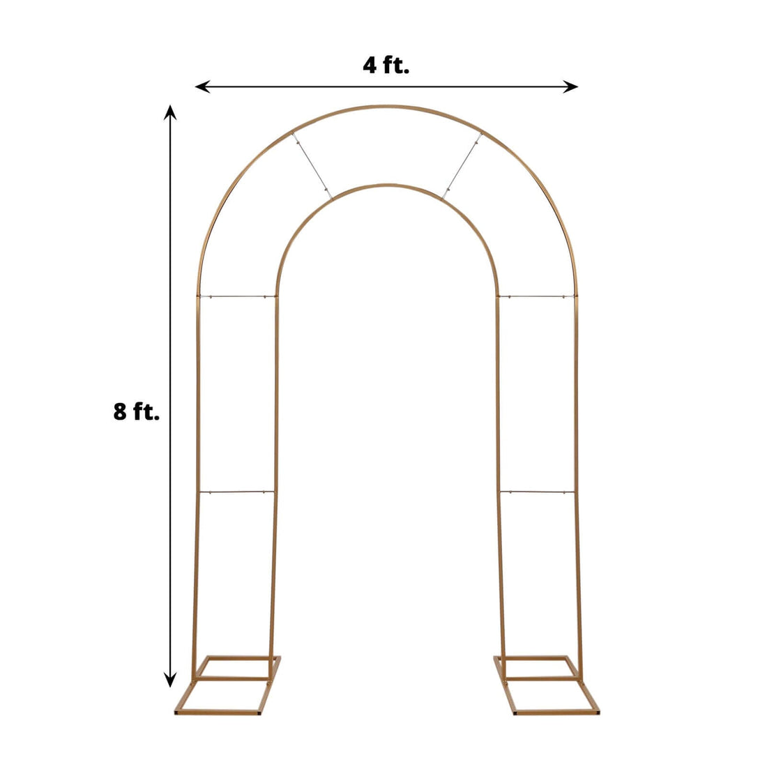 8ft Gold Metal Double Arch Wedding Backdrop | eFavormart