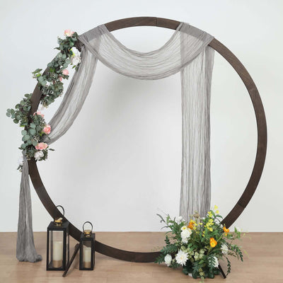 Gray Gauze Cheesecloth Draping Fabric Wedding Arch Decorations, Window Scarf Valance Drapes, Boho Arbor Long Curtain Panel 20ft