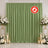 Green flame retardant curtain backdrop with white floral wedding decor