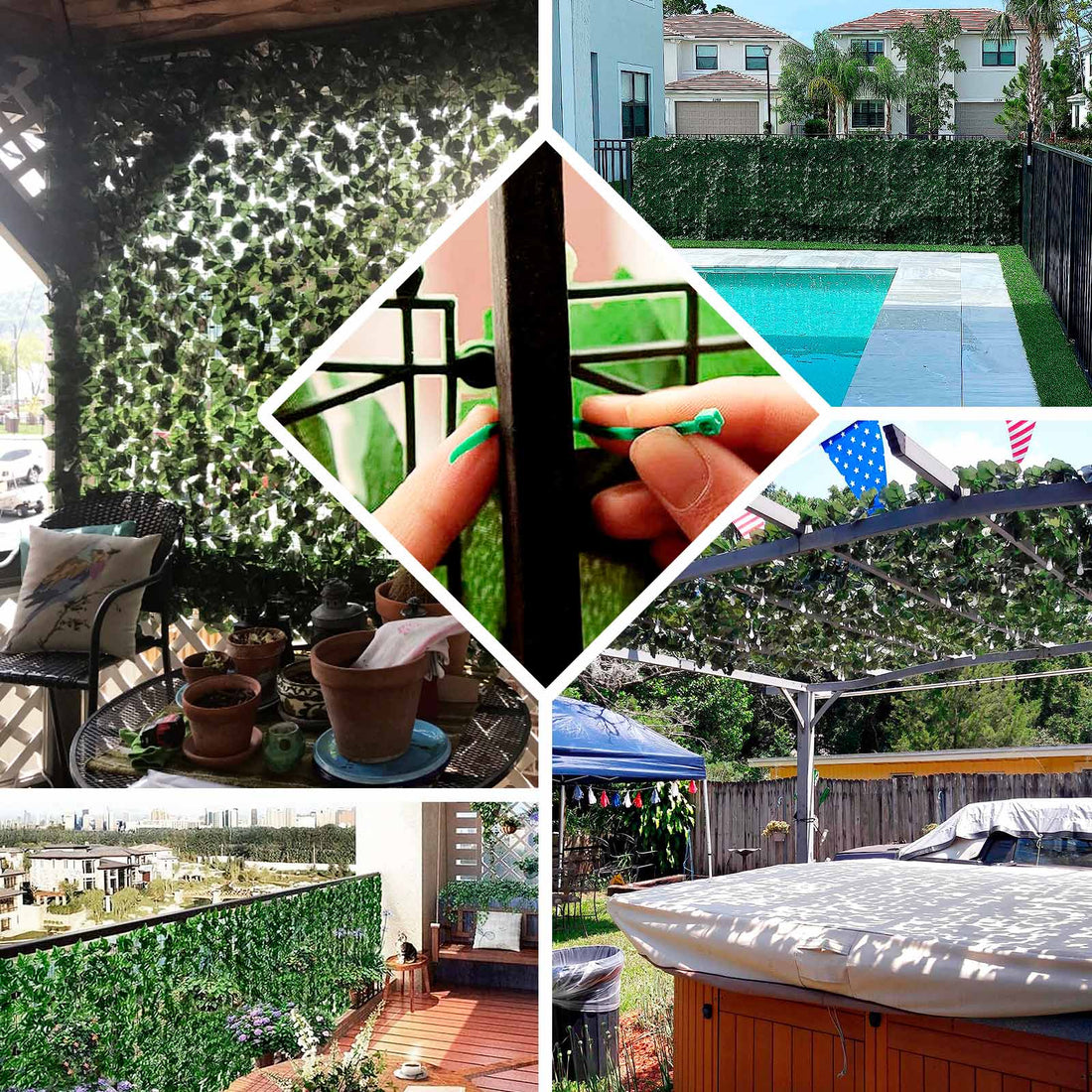 12-Pack Dark Green Artificial Ivy Wall Panels | eFavormart