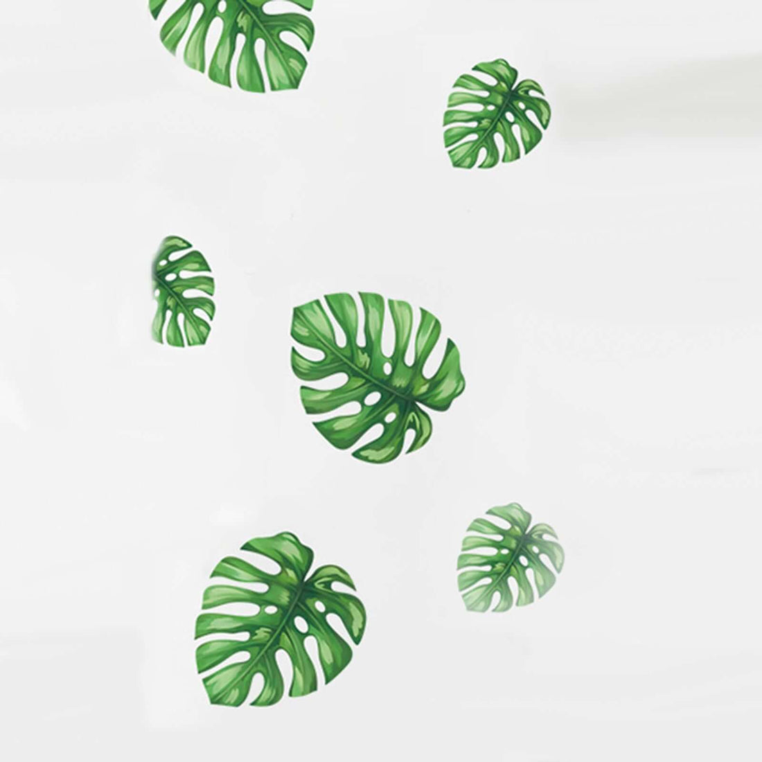monstera wall decals Green Tropical Monstera Leaves Wall Decals, Plant Peel Removable Stickers