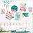 Flamingo wall art decor with tropical designs and gold frames in a bedroom setting.